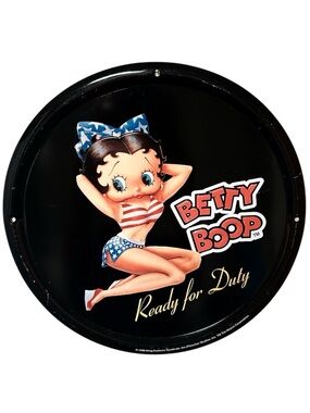 Vintage Betty Boop 'Ready for Duty' Wall Sign